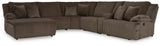 Top Tier Chocolate 6-Piece Reclining Sectional with LAF Chaise - Ornate Home