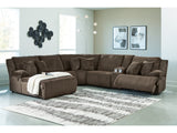 Top Tier Chocolate 6-Piece Reclining Sectional with LAF Chaise - Ornate Home