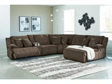 Top Tier Chocolate 6-Piece Reclining Sectional with RAF Chaise (Online Special Price) - Ornate Home