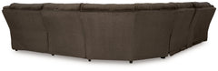 Top Tier Chocolate 6-Piece Reclining Sectional with RAF Chaise - Ornate Home