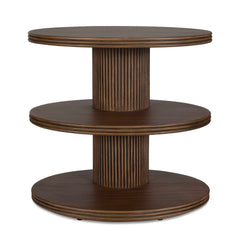 Top Walnut Tier Oval Side Table - Ornate Home