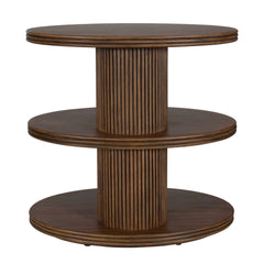 Top Walnut Tier Oval Side Table - Ornate Home