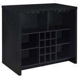 Topanga Black Engineered Wood Freestanding Home Bar - Ornate Home