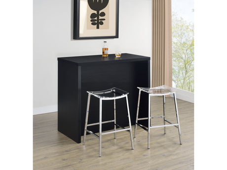 Topanga Black Engineered Wood Freestanding Home Bar - Ornate Home