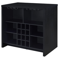 Topanga Black Engineered Wood Freestanding Home Bar - Ornate Home