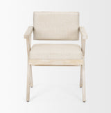 Topanga Cream/Blonde Open Back Dining Arm Chair - Ornate Home