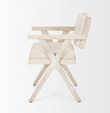 Topanga Cream/Blonde Open Back Dining Arm Chair - Ornate Home