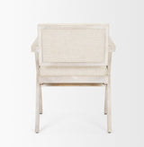 Topanga Cream/Blonde Open Back Dining Arm Chair - Ornate Home