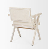 Topanga Cream/Blonde Open Back Dining Arm Chair - Ornate Home