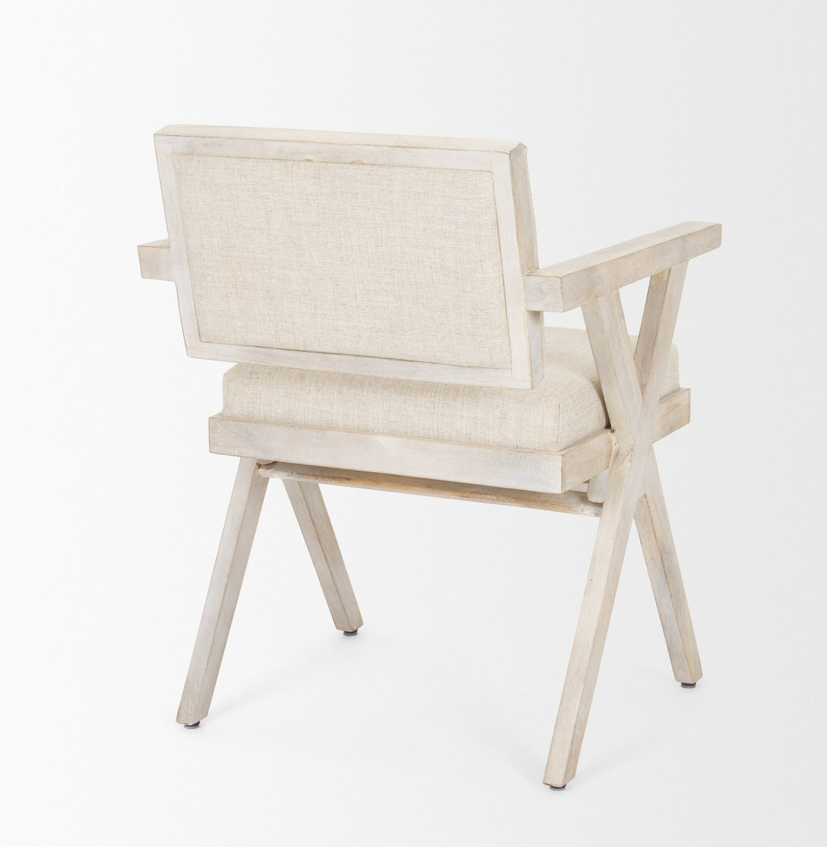 Topanga Cream/Blonde Open Back Dining Arm Chair - Ornate Home