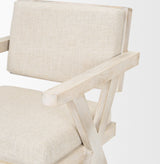 Topanga Cream/Blonde Open Back Dining Arm Chair - Ornate Home