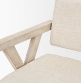 Topanga Cream/Blonde Open Back Dining Arm Chair - Ornate Home