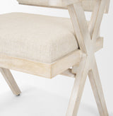 Topanga Cream/Blonde Open Back Dining Arm Chair - Ornate Home