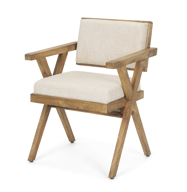 Topanga Cream Open Back Dining Arm Chair - Ornate Home