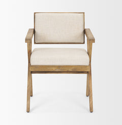 Topanga Cream Open Back Dining Arm Chair - Ornate Home