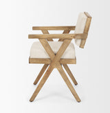 Topanga Cream Open Back Dining Arm Chair - Ornate Home