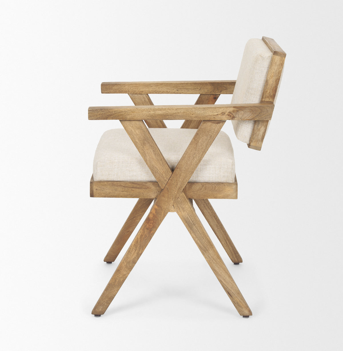 Topanga Cream Open Back Dining Arm Chair - Ornate Home