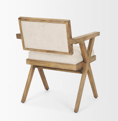 Topanga Cream Open Back Dining Arm Chair - Ornate Home