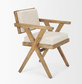 Topanga Cream Open Back Dining Arm Chair - Ornate Home