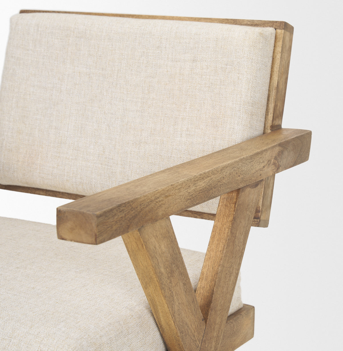 Topanga Cream Open Back Dining Arm Chair - Ornate Home