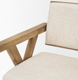 Topanga Cream Open Back Dining Arm Chair - Ornate Home