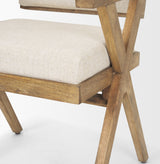 Topanga Cream Open Back Dining Arm Chair - Ornate Home