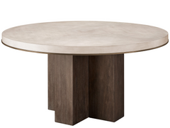 Topanga Silver Fox/Otter Round Dining Table - Ornate Home
