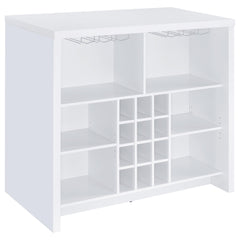 Topanga White Engineered Wood Freestanding Home Bar - Ornate Home