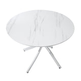Topeka White / Chrome Dining Table - Ornate Home