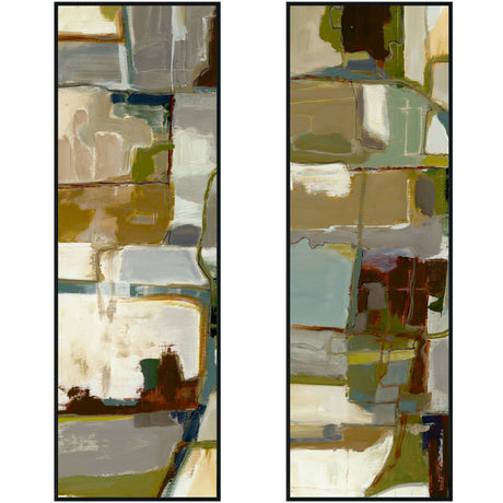 Topograph I & II Beige Painting 40x60 by Buddy Whitlock Painting (Set of 2) - Ornate Home