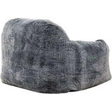 Tore Blue Steel Rabbit Fur Bean Bag Lounger Chair - Ornate Home