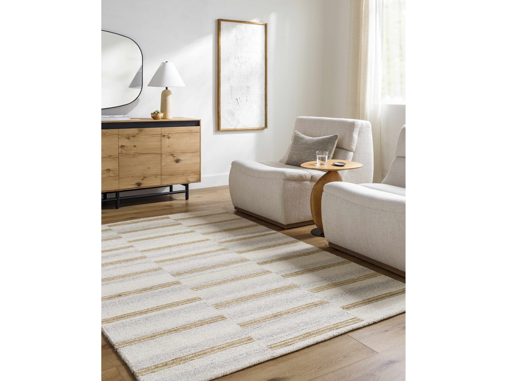 Toren Broken-Striped Area Rug - Ornate Home