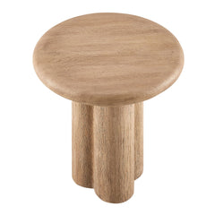 Tori Oak 20 Inch Round Indoor and Outdoor Patio Side Table - Ornate Home