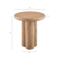 Tori Oak 20 Inch Round Indoor and Outdoor Patio Side Table - Ornate Home