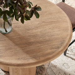 Tori Oak 48 Inch Round Indoor and Outdoor Patio Dining Table - Ornate Home