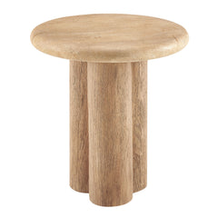 Tori Travertine 20 Inch Round Indoor and Outdoor Patio Side Table - Ornate Home