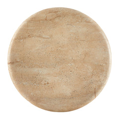 Tori Travertine 20 Inch Round Indoor and Outdoor Patio Side Table - Ornate Home