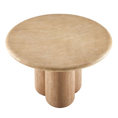 Tori Travertine 48 Inch Round Indoor and Outdoor Patio Dining Table - Ornate Home