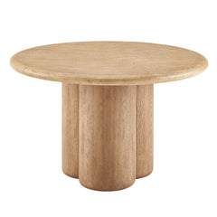 Tori Travertine 48 Inch Round Indoor and Outdoor Patio Dining Table - Ornate Home
