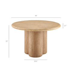 Tori Travertine 48 Inch Round Indoor and Outdoor Patio Dining Table - Ornate Home
