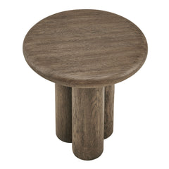 Tori Weathered Walnut 20 Inch Round Indoor and Outdoor Patio Side Table - Ornate Home
