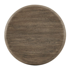 Tori Weathered Walnut 20 Inch Round Indoor and Outdoor Patio Side Table - Ornate Home