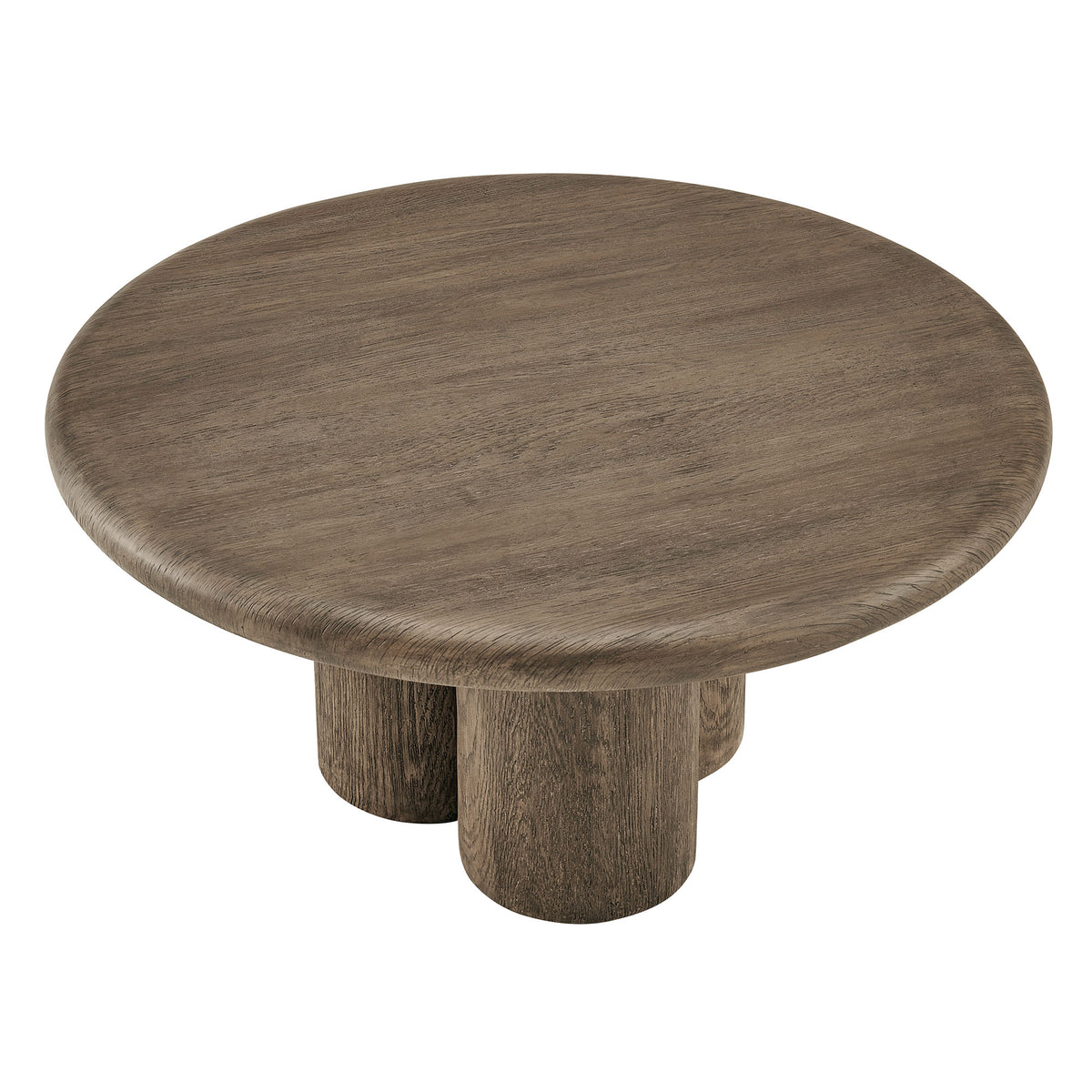 Tori Weathered Walnut 31 Inch Round Indoor and Outdoor Patio Coffee Table - Ornate Home