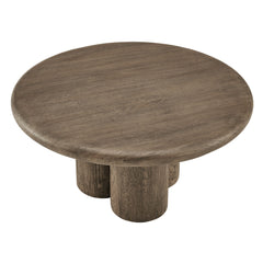 Tori Weathered Walnut 31 Inch Round Indoor and Outdoor Patio Coffee Table - Ornate Home