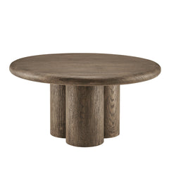 Tori Weathered Walnut 31 Inch Round Indoor and Outdoor Patio Coffee Table - Ornate Home