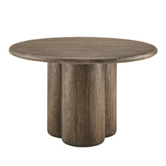 Tori Weathered Walnut 48 Inch Round Indoor and Outdoor Patio Dining Table - Ornate Home