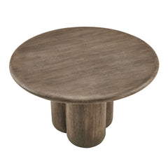 Tori Weathered Walnut 48 Inch Round Indoor and Outdoor Patio Dining Table - Ornate Home