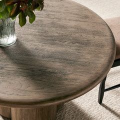Tori Weathered Walnut 48 Inch Round Indoor and Outdoor Patio Dining Table - Ornate Home