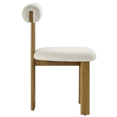 Torian French Oak/Ivory Boucle Fabric Dining Chair (Set of 2) - Ornate Home