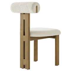 Torian French Oak/Ivory Boucle Fabric Dining Chair (Set of 2) - Ornate Home